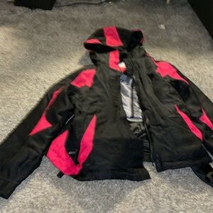 Pink and black ladies ski jacket